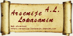 Arsenije Lopašanin vizit kartica